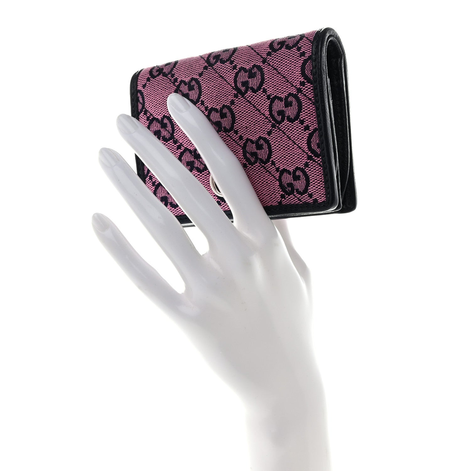 Gucci Monogram Multicolor Matelasse Diagonal GG Marmont Card Case Wallet Pink Blue 2 of 7