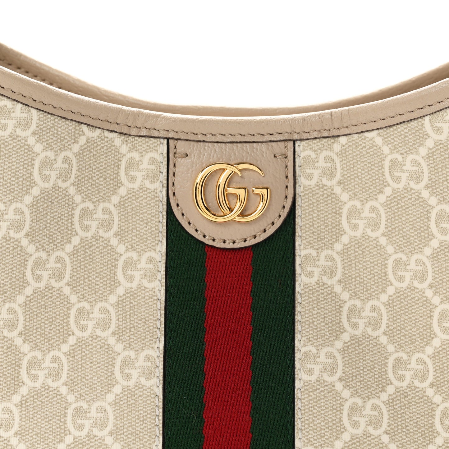 GG Supreme Monogram Web Small Ophidia Shoulder Bag Beige White Oatmeal