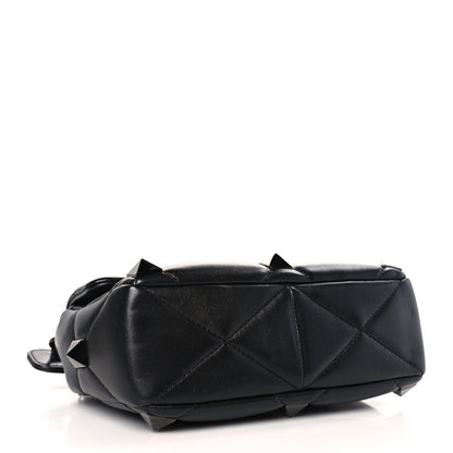 Valentino Garavani Nappa Monochrome Medium Roman Stud Shoulder Bag Black 4 of 8