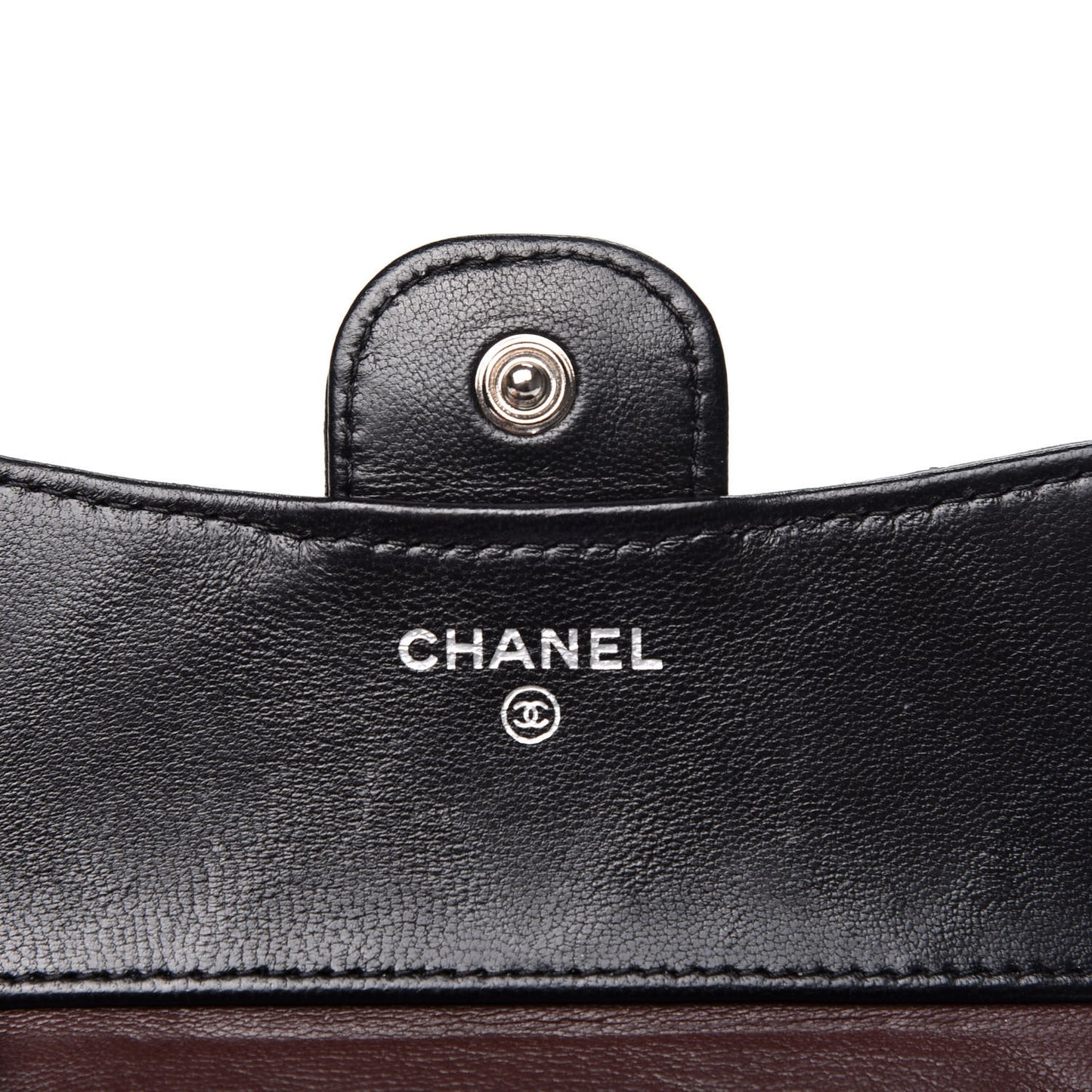 Lambskin Quilted Compact Flap Wallet Black