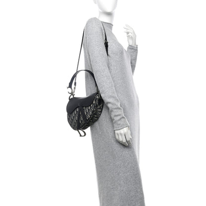 Christian Dior Calfskin Oblique Saddle Bag With Strap Blue 2 of 12