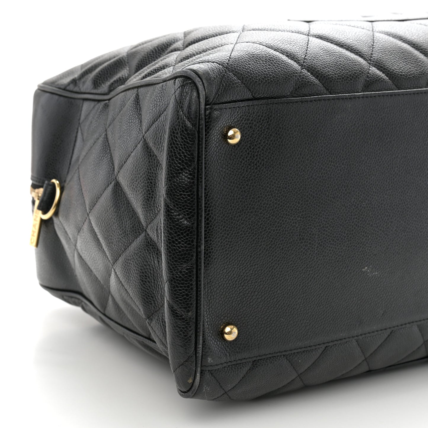 Caviar Quilted Large Bowler Black