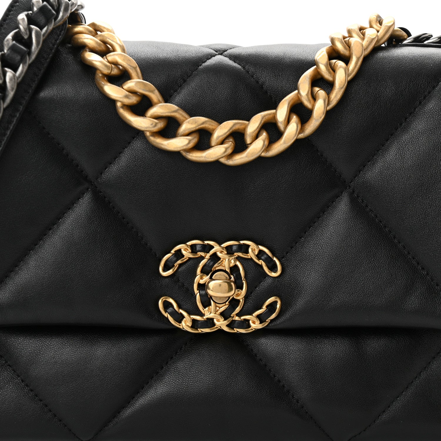 Chanel Goatskin Quilted Medium Chanel 19 Flap Black 9 of 12
