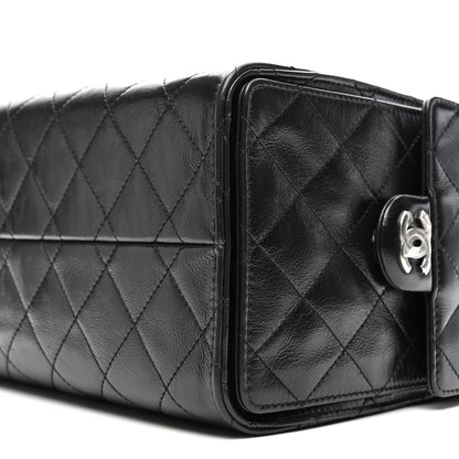 Chanel Shiny Crumpled Calfskin Quilted Small Chanel 25 Handbag Black 10 of 16