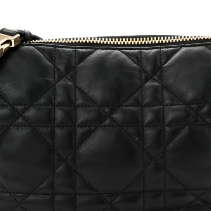 Christian Dior Lambskin Cannage Medium Dior Vibe Hobo Bag Black 7 of 9