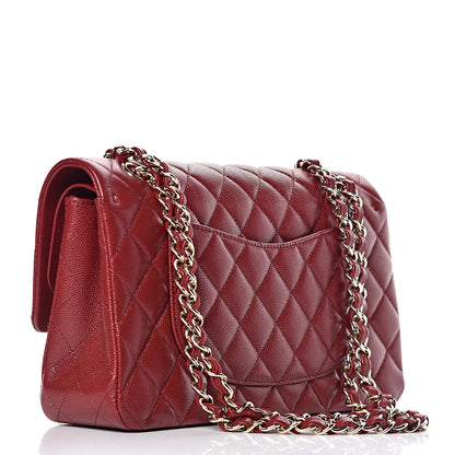 Chanel Iridescent Caviar Quilted Medium Double Flap Burgundy 3 of 12