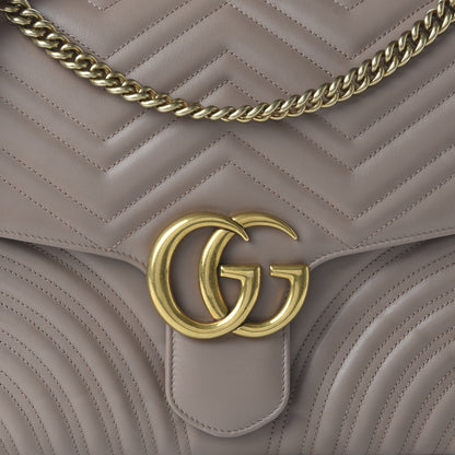Gucci Calfskin Matelasse Heart Large GG Marmont Shoulder Bag Porcelain Rose 10 of 10