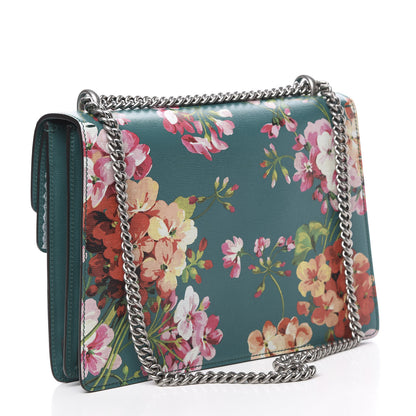 Gucci Calfskin Blooms Print Medium Dionysus Shoulder Bag Bright Emerald Multicolor 2 of 9