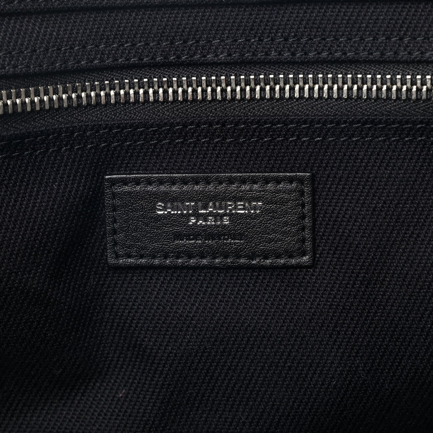Saint Laurent Linen Calfskin Rive Gauche North South Tote Black 5 of 8