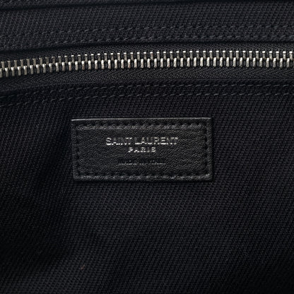 Saint Laurent Linen Calfskin Rive Gauche North South Tote Black 5 of 8