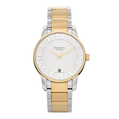 Tiffany Stainless Steel 18K Yellow Gold 37mm Atlas 3-Hand Automatic Watch 1 of 5