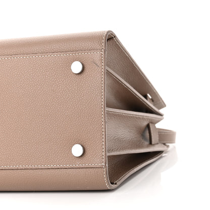 Saint Laurent Grained Calfskin Topstitch Small Classic Sac De Jour Taupe 9 of 17