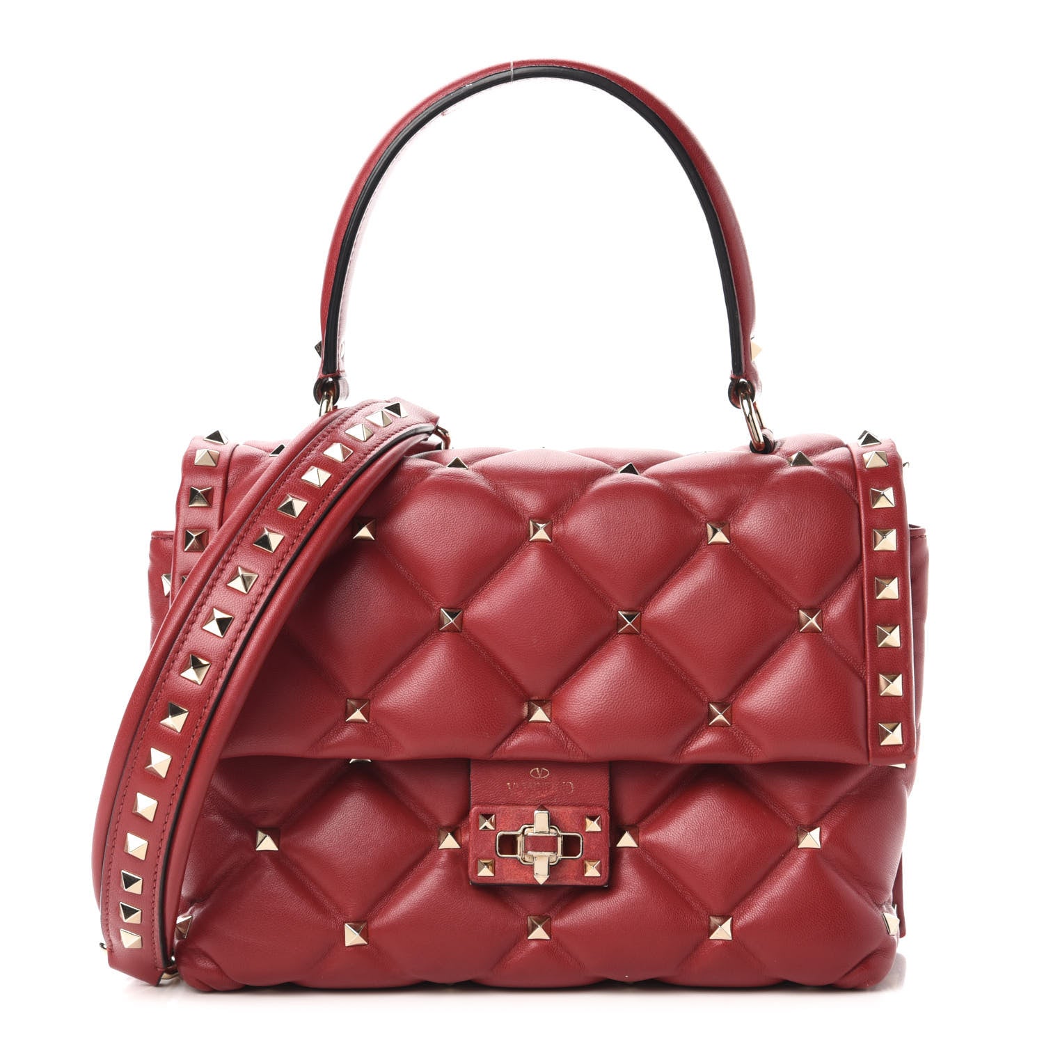 Valentino Garavani Nappa Medium Candystud Top Handle Bag Rosso Valentino 1 of 10