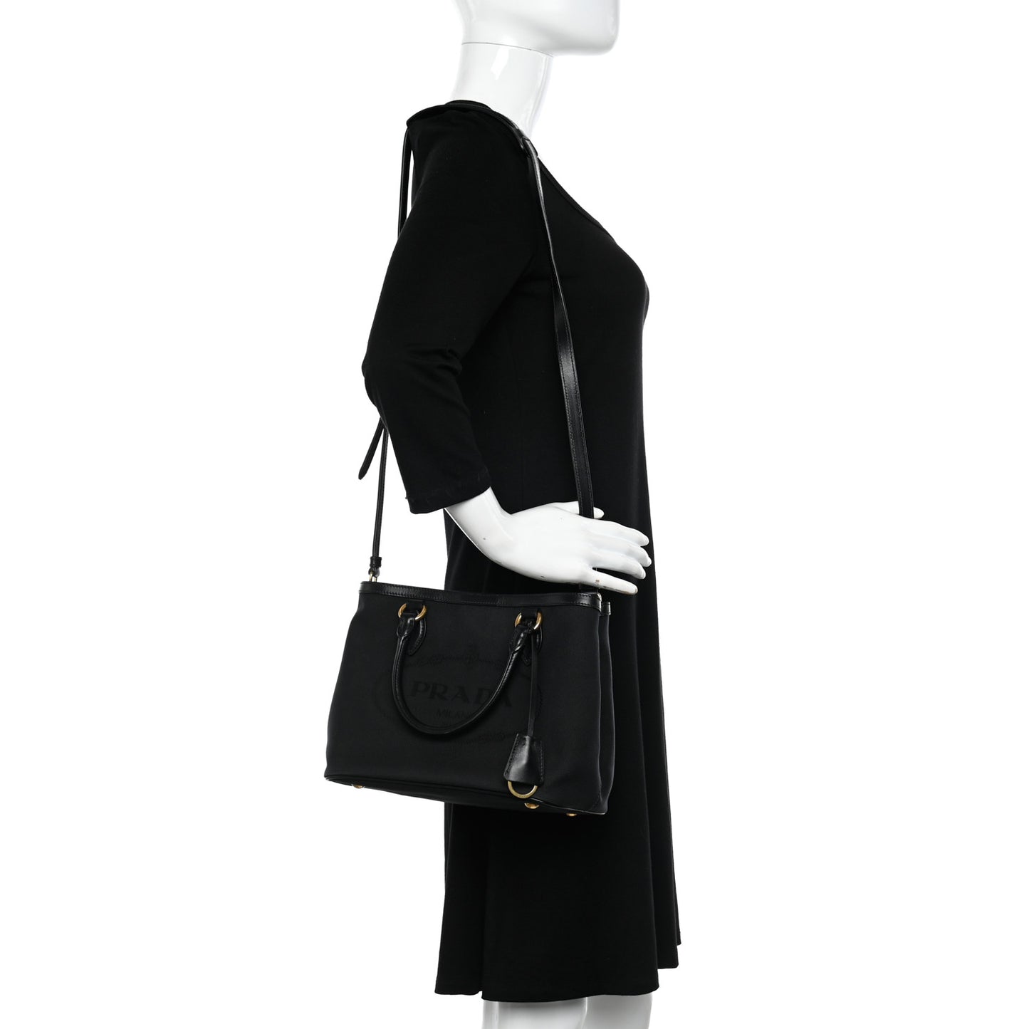 Jacquard Logo Tote Black