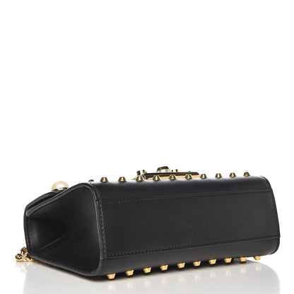 Gucci Calfskin Studded Small Padlock Shoulder Bag Black 4 of 9