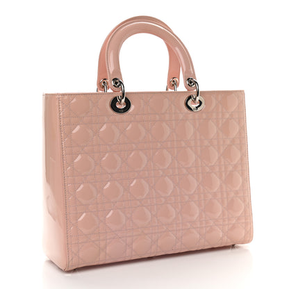 Christian Dior Patent Cannage Large Lady Dior Pink 2 of 9