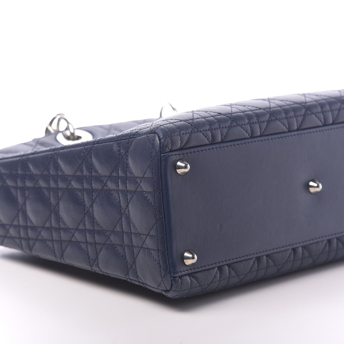 Lambskin Cannage Large Lady Dior Navy Blue