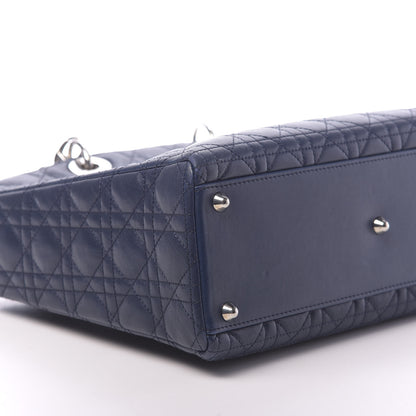 Christian Dior Lambskin Cannage Large Lady Dior Navy Blue 9 of 11