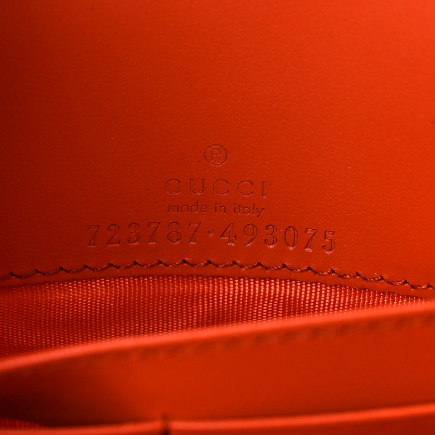 Calfskin GG Matelasse Chain Wallet Deep Orange
