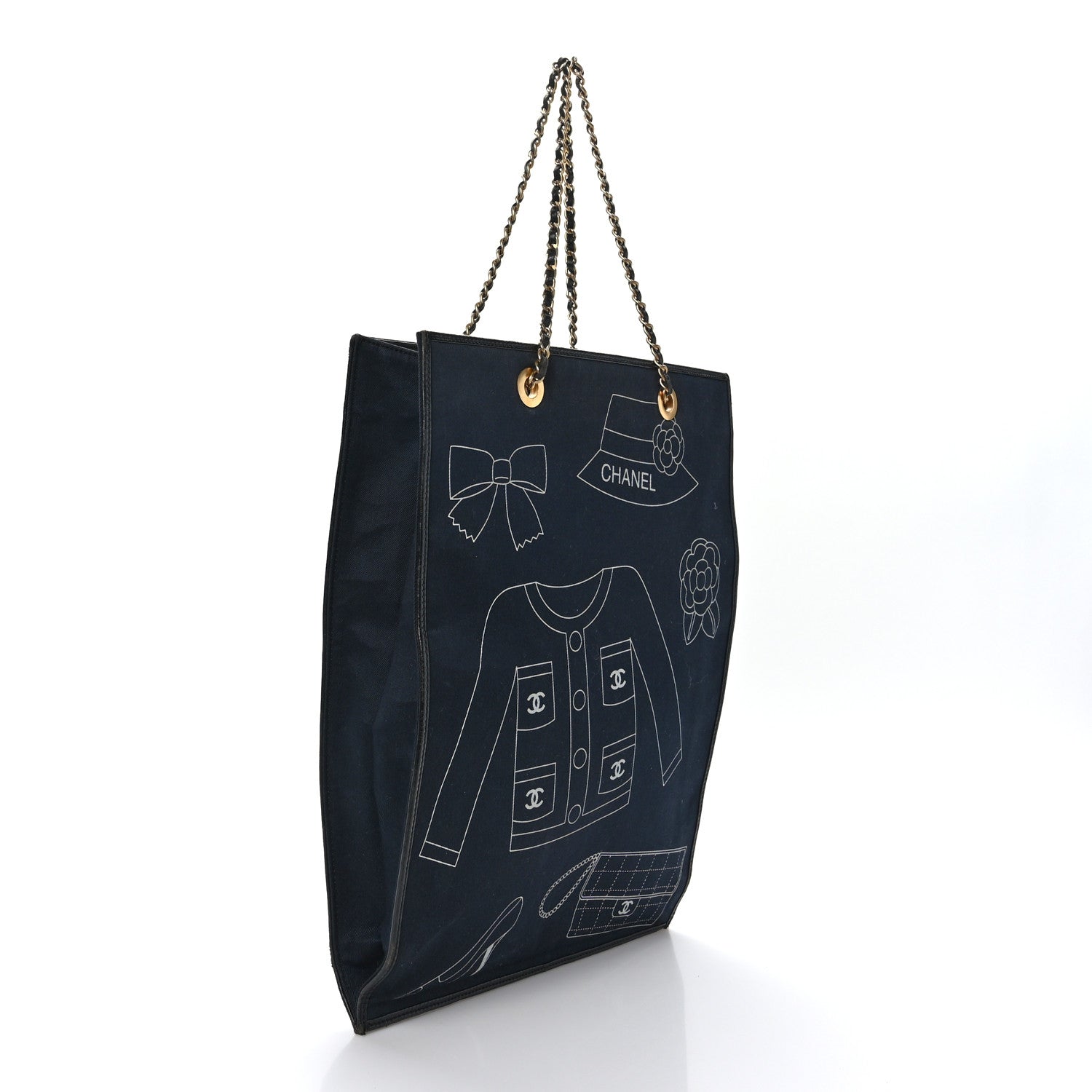Chanel Canvas Coco Shopping Tote Black 3 of 9