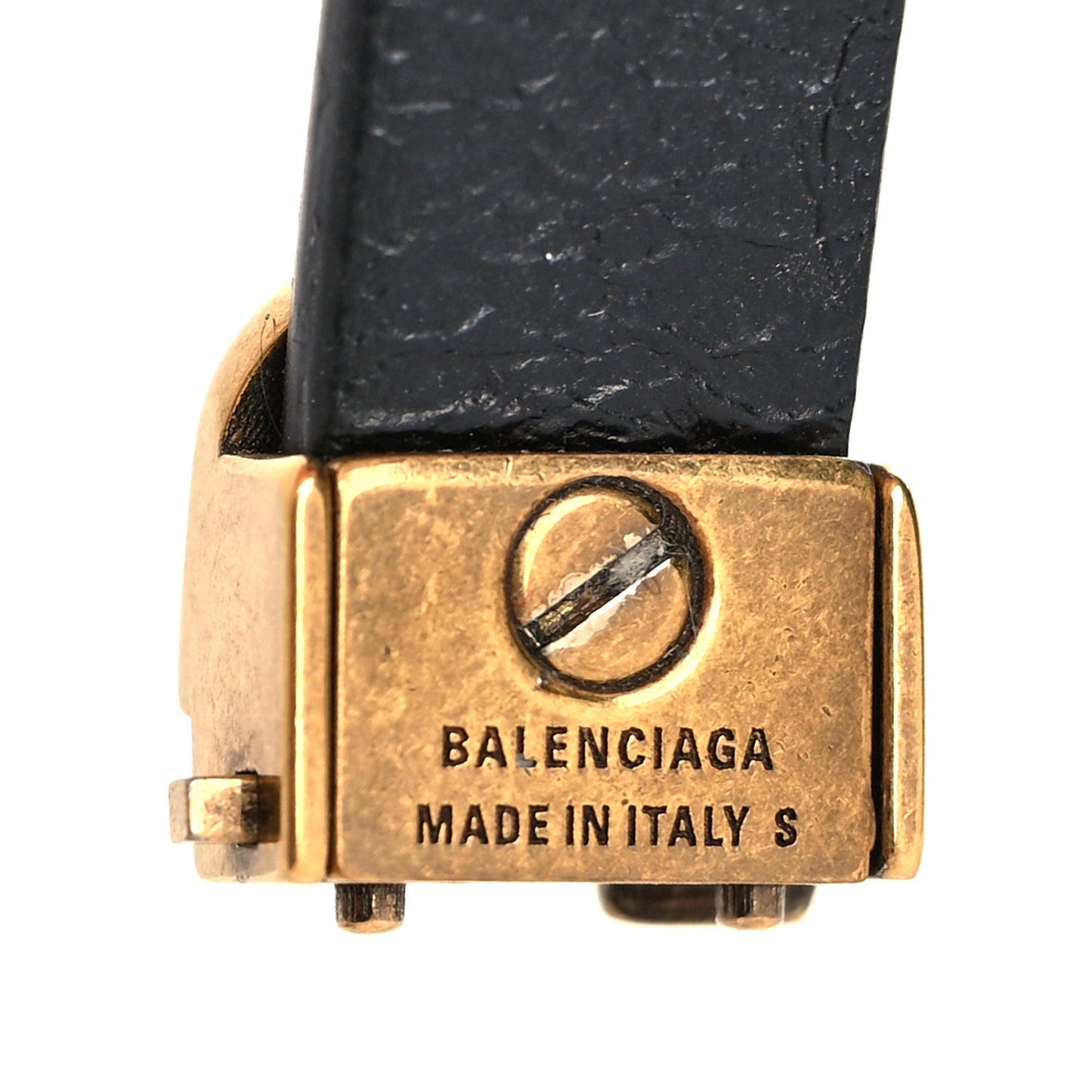 Calfskin BB Wrap Bracelet L Black