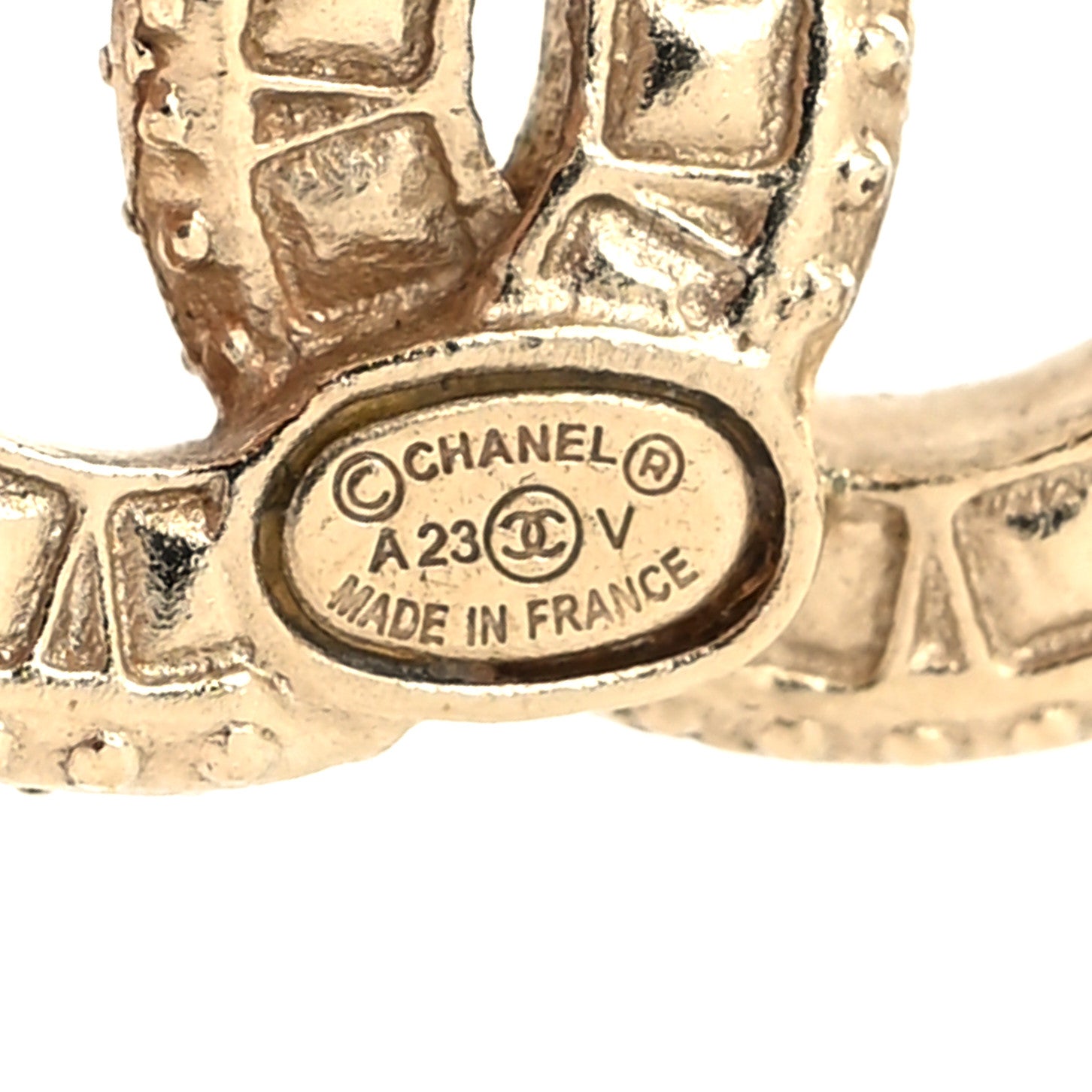 Chanel Crystal Timeless CC Earrings Gold 4 of 4