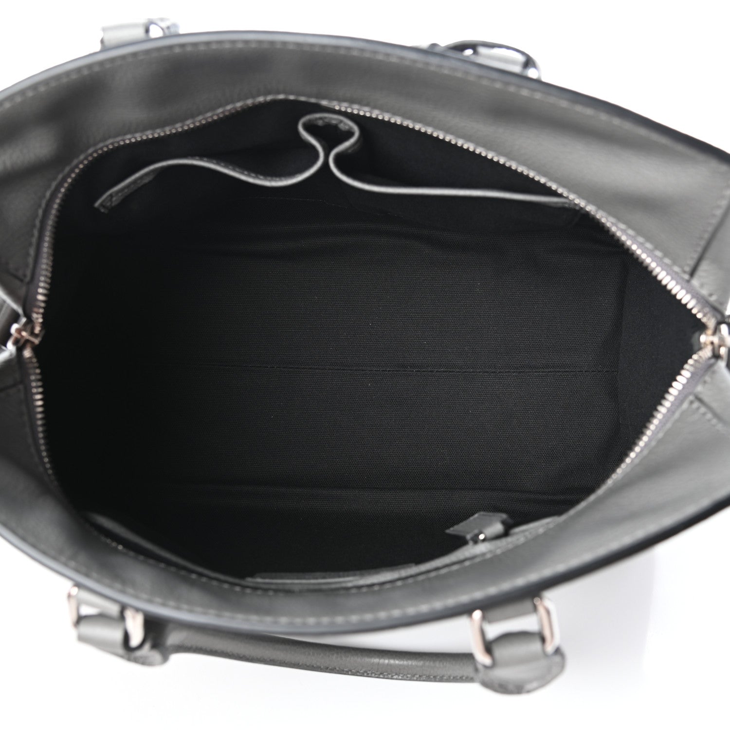 Alexander McQueen Pebbled Calfskin Small Skull Padlock Zip Around Tote Dark Grey 5 of 9
