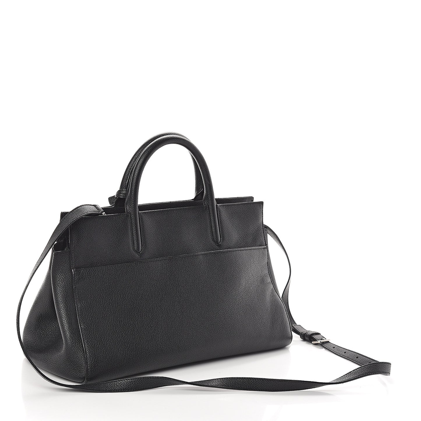 Grained Calfskin Small Cabas Rive Gauche Black