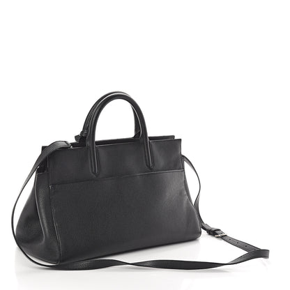 Saint Laurent Grained Calfskin Small Cabas Rive Gauche Black 2 of 8