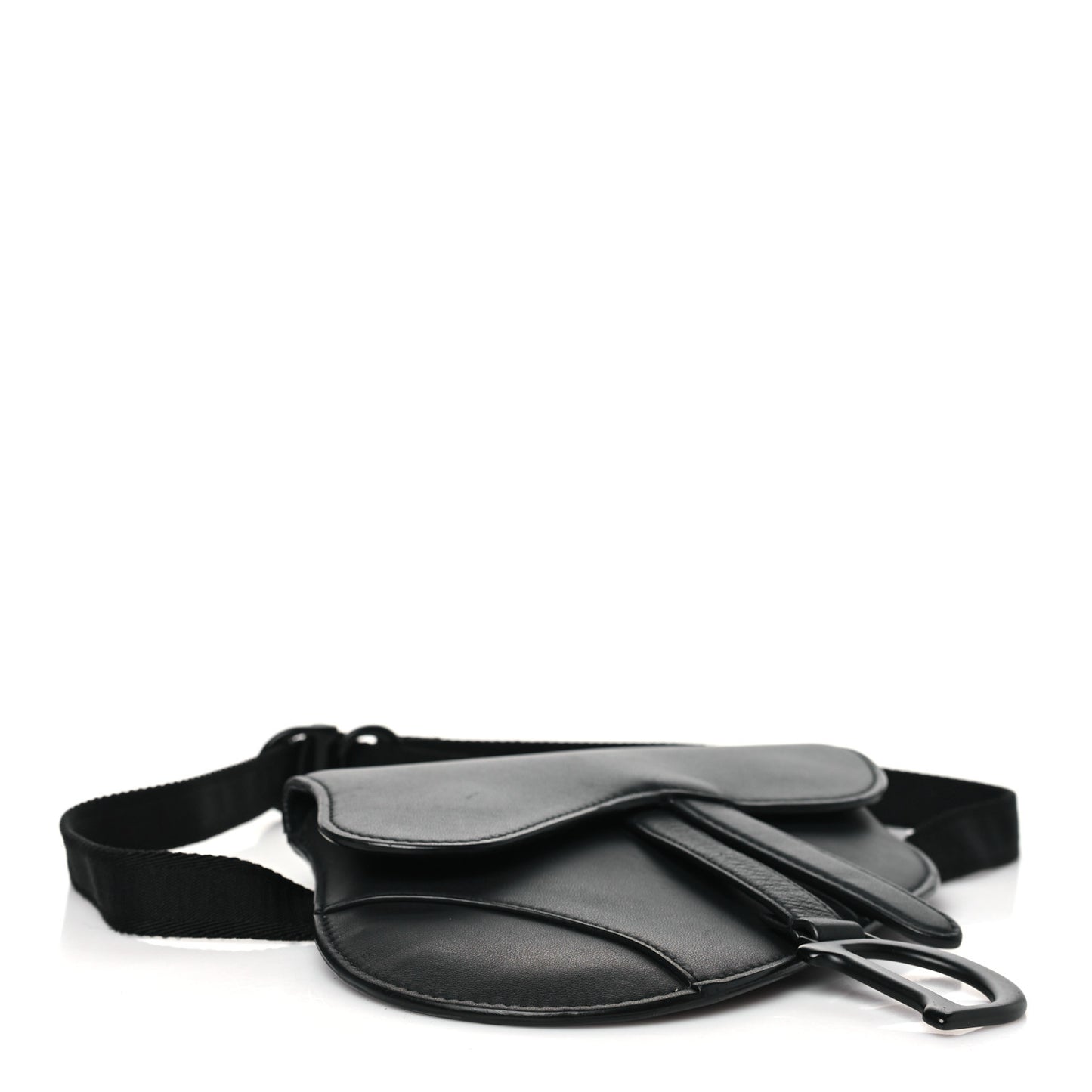 Ultra Matte Calfskin Saddle Belt Bag Black