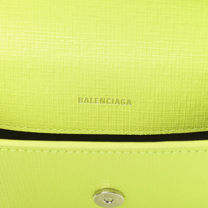 Balenciaga Squared Calfskin Logo Shopping Envelope Clutch Acid Green 6 of 7