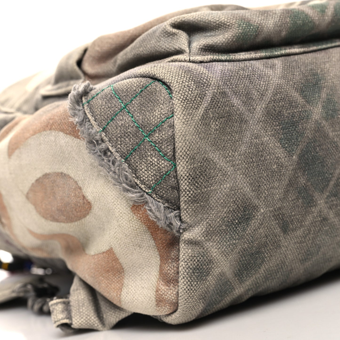 Graffiti Printed Canvas Medium Backpack Grey