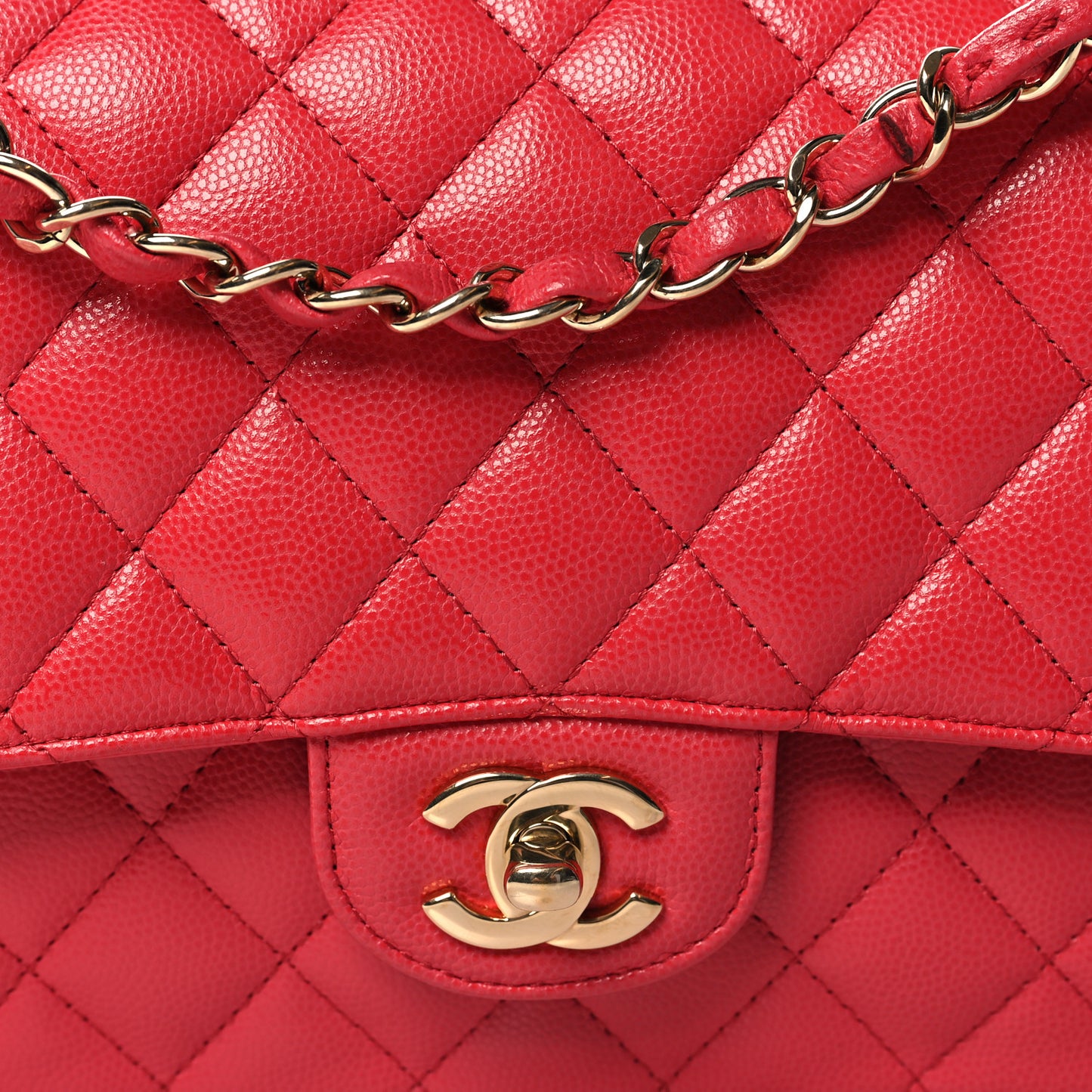 Caviar Quilted Medium Double Flap Dark Pink