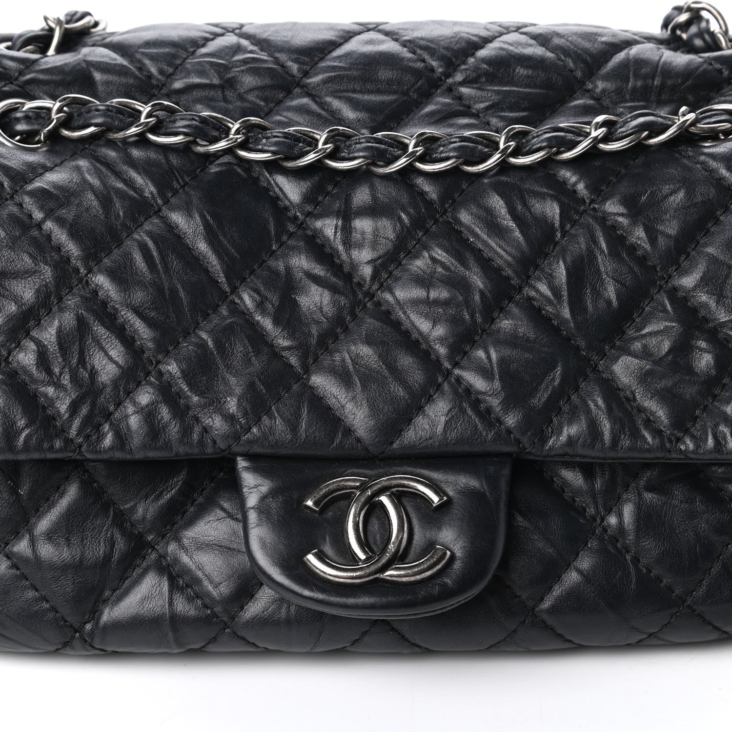 Chanel Distressed Lambskin Quilted Flap Black 10 of 10