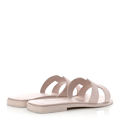 Hermes Box Calfskin Oran Sandals 38 Rose Pale 4 of 8