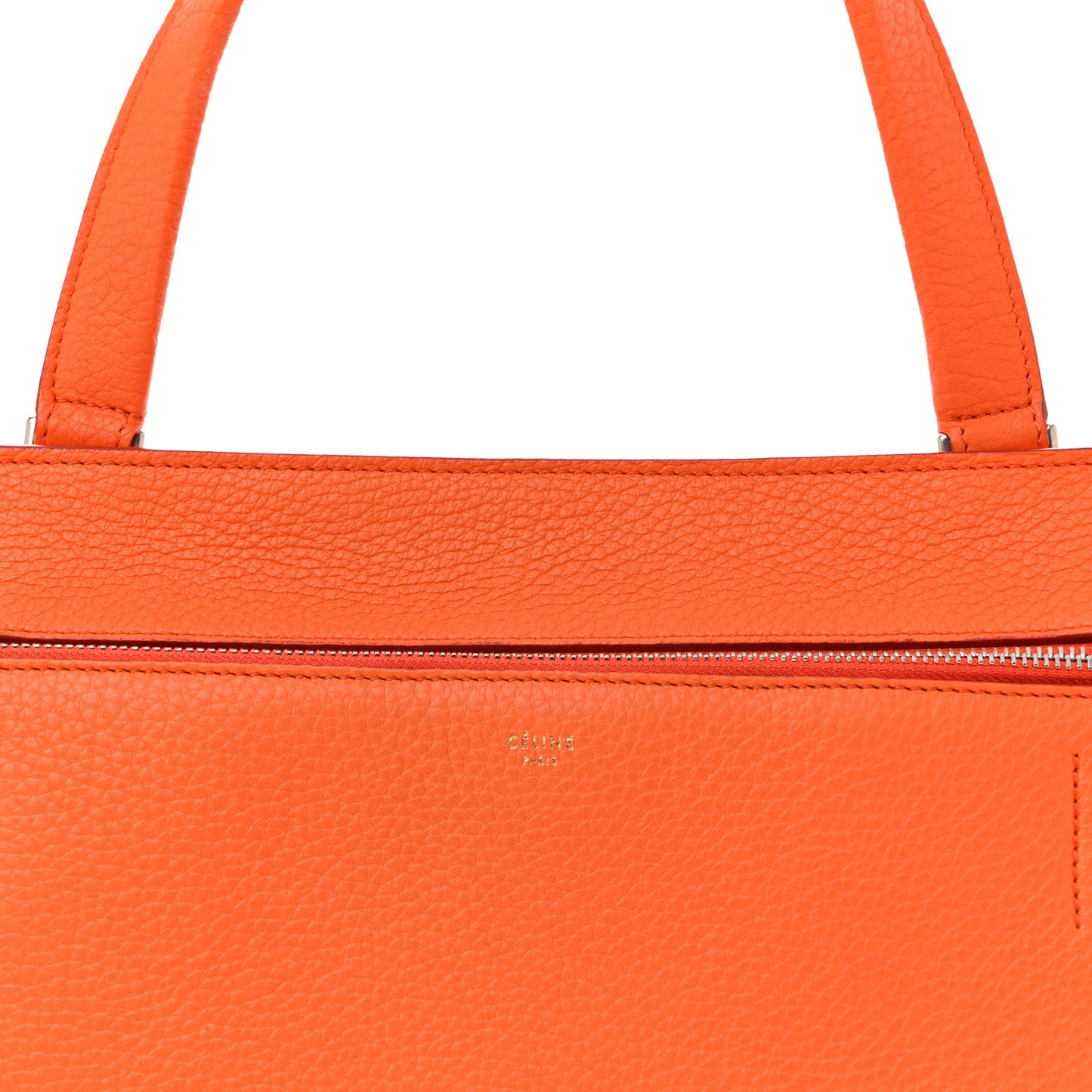 Grained Calfskin Small Edge Shoulder Bag Orange