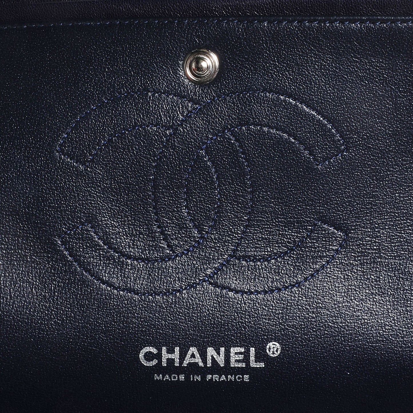 Lambskin Medium Double Flap Navy