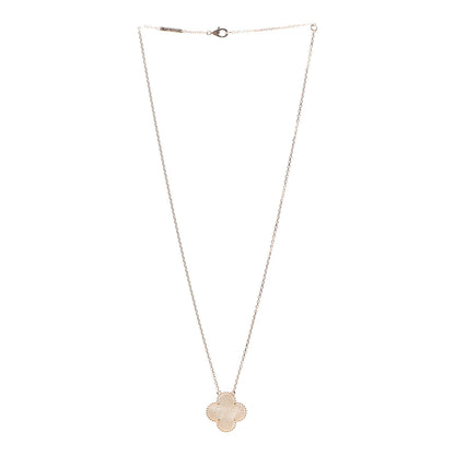 Van Cleef & Arpels 18K Rose Gold Mother of Pearl Magic Alhambra Pendant Necklace 3 of 8