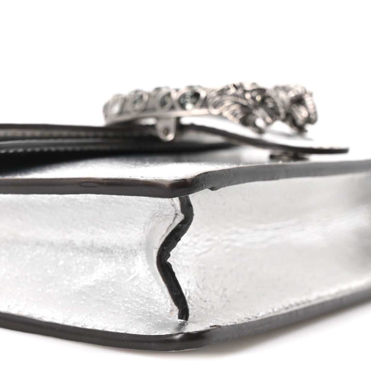 Metallic Calfskin Super Mini Dionysus Shoulder Bag Silver