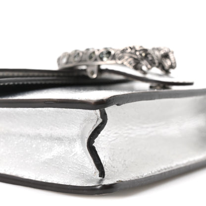 Gucci Metallic Calfskin Super Mini Dionysus Shoulder Bag Silver 9 of 10