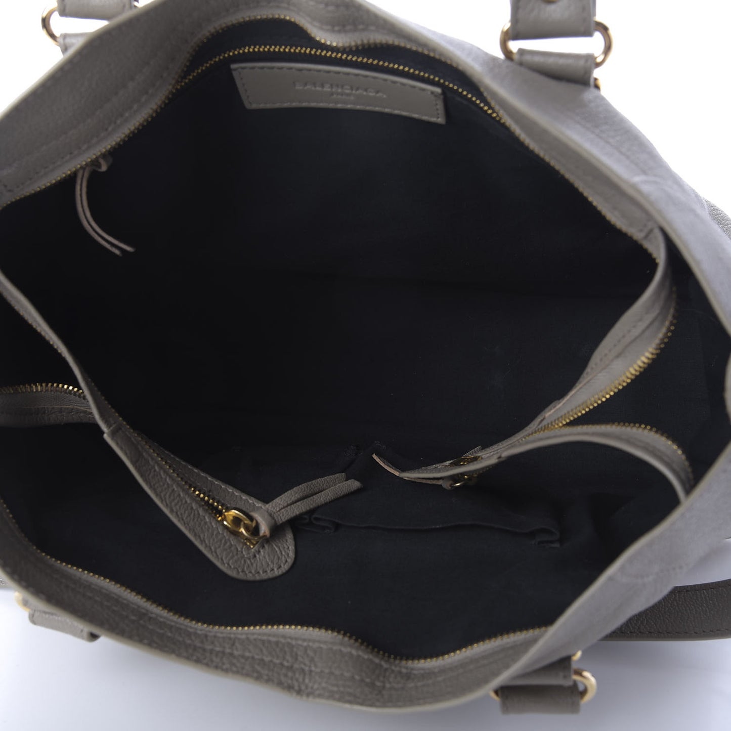 Chevre Gold Metallic Edge Hardware City Gris Taupe