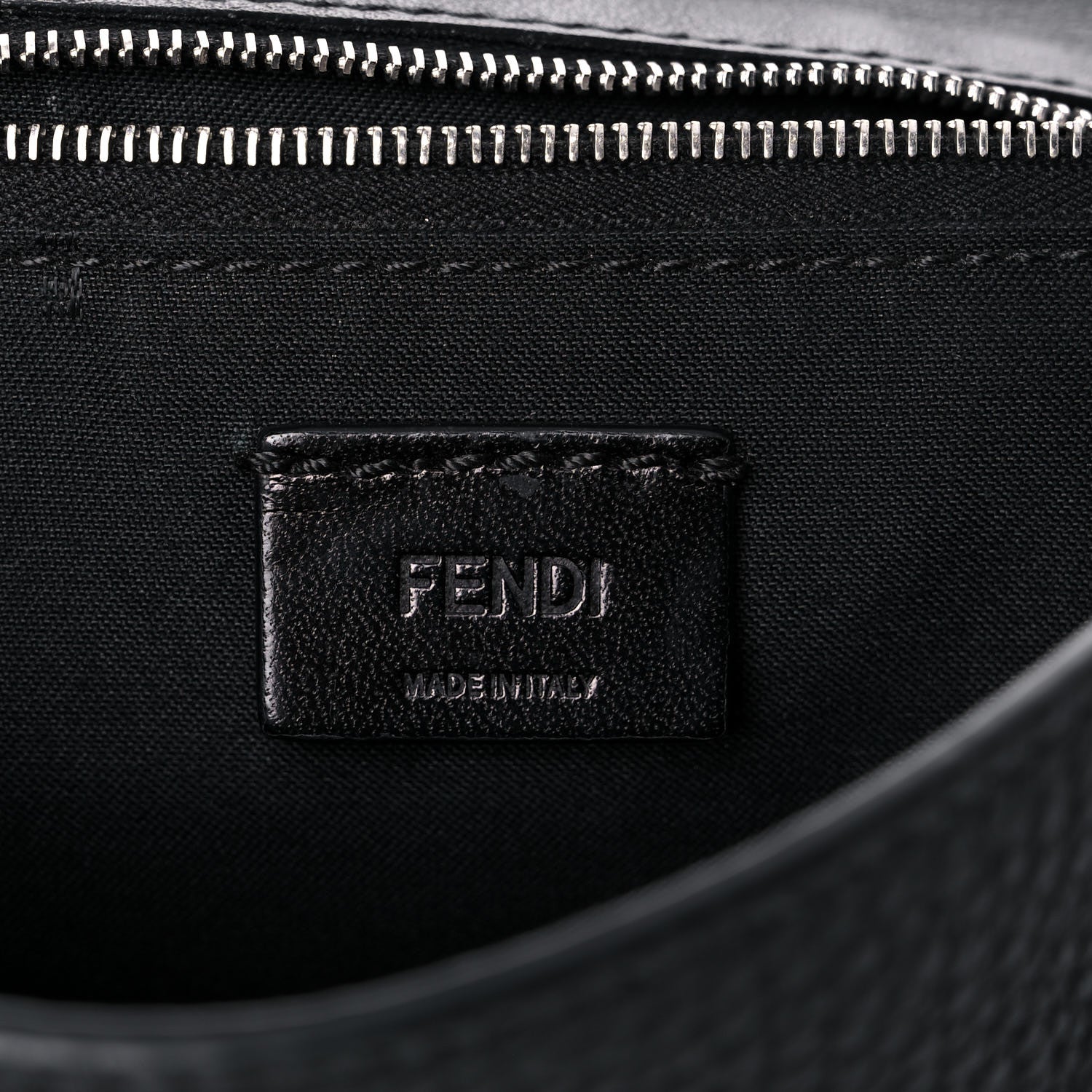 Fendi Cuoio Romano Selleria Medium Flat Baguette Black 6 of 12
