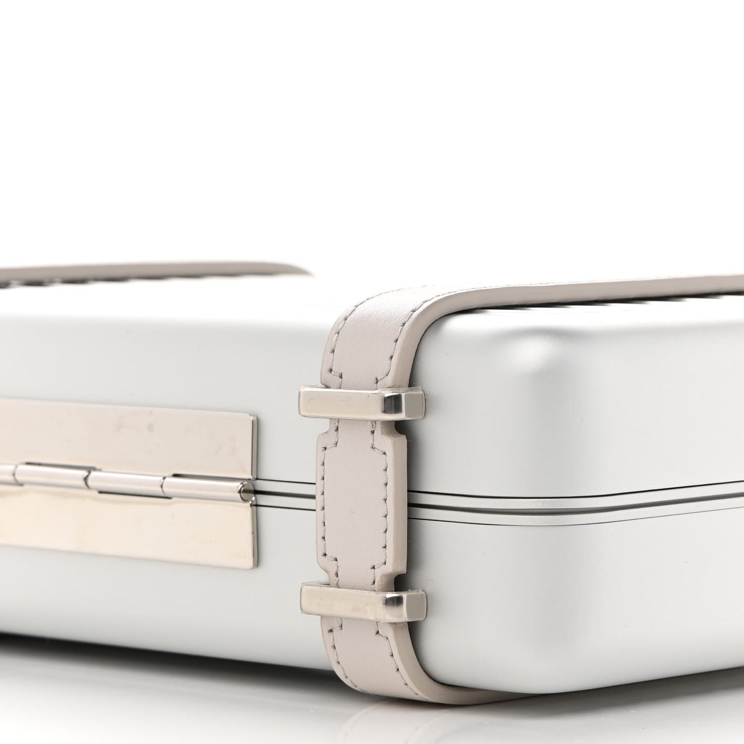 X RIMOWA Aluminum Personal Clutch On Strap Silver