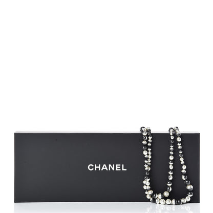 Chanel Pearl Bead CC Long Necklace Silver Grey 6 of 6