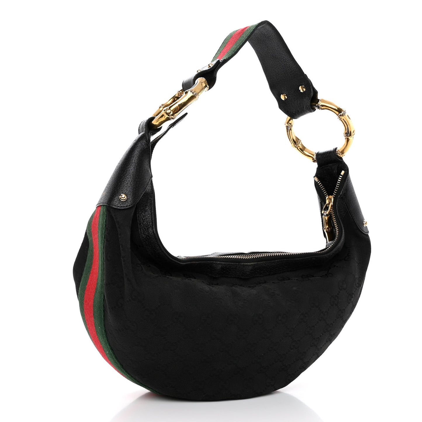 Monogram Web Bamboo Ring Hobo Black