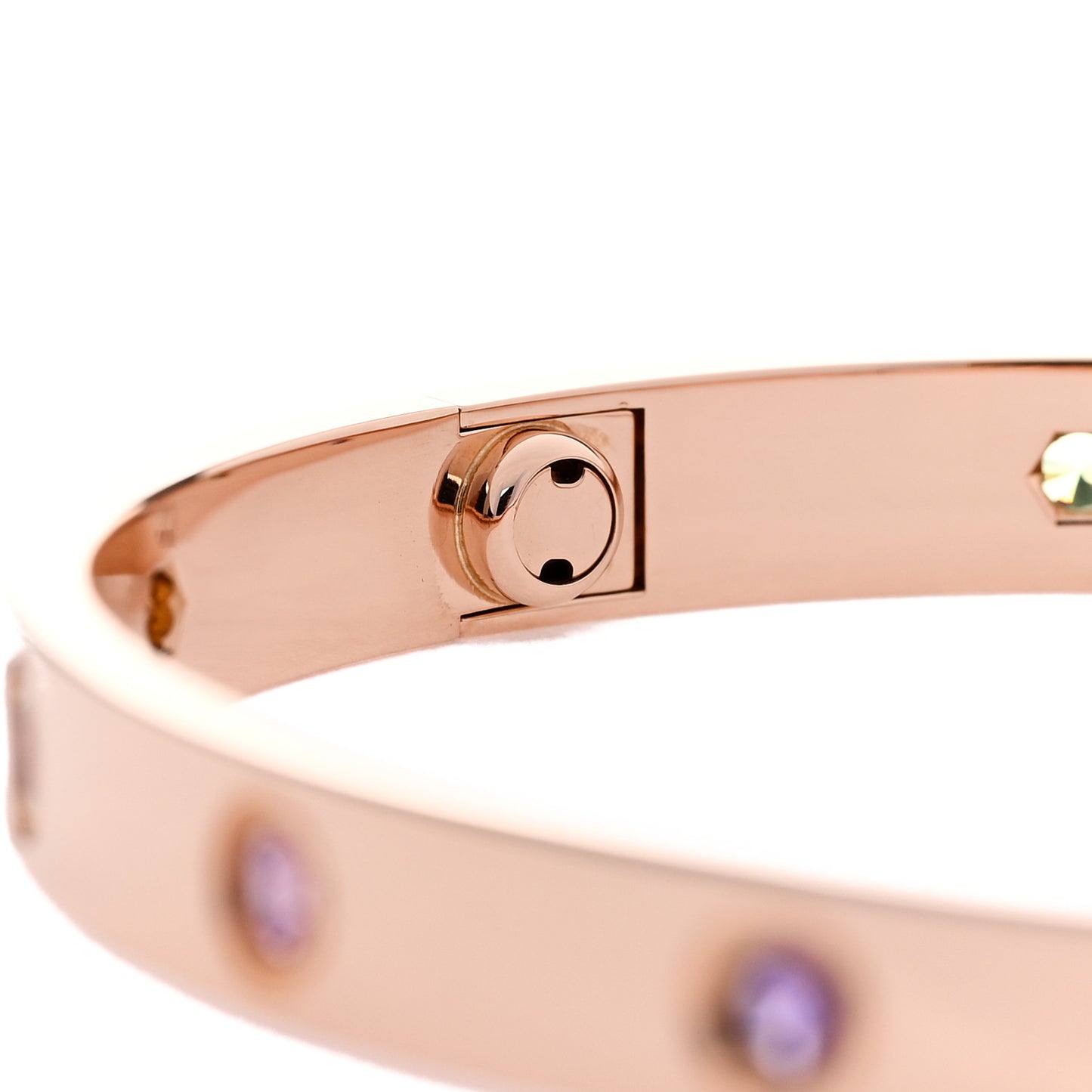 18K Pink Gold Sapphire Garnet Amethyst LOVE Bracelet 18