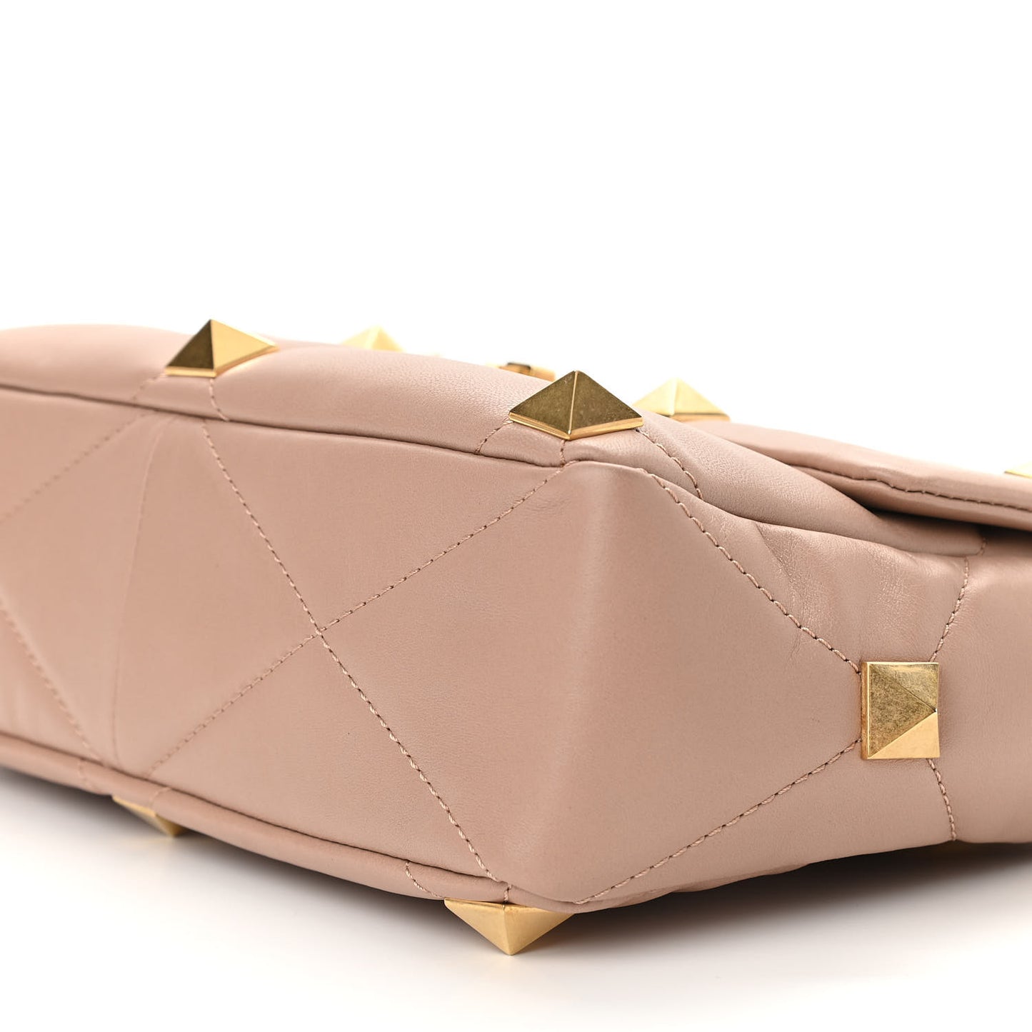 Nappa Large Roman Stud Shoulder Bag Rose Cannelle