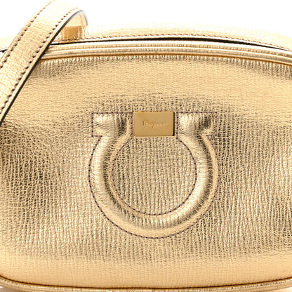 Salvatore Ferragamo Metallic Calfskin City Goncho Crossbody Camera Bag Gold 7 of 11