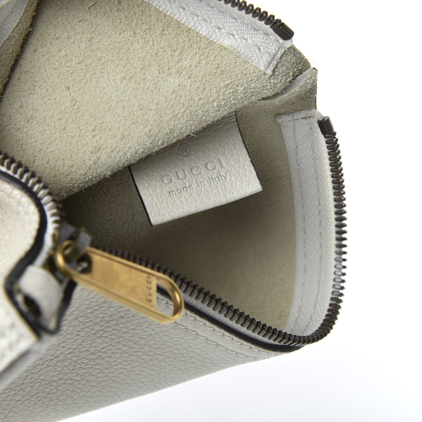 Pebbled Calfskin Medium Logo Portfolio Clutch White