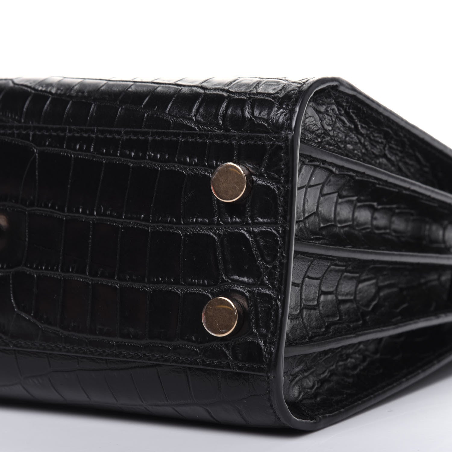 Saint Laurent Calfskin Crocodile Embossed Nano Sac De Jour Black 12 of 15